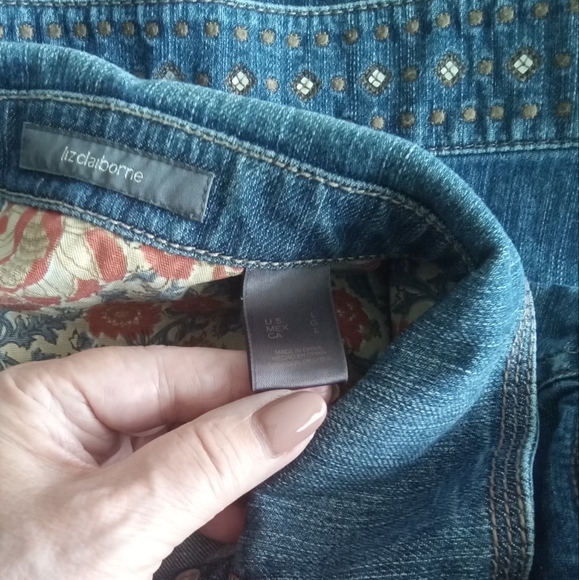 Liz Claiborne Jean Vest L - Picture 4 of 7